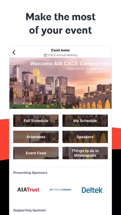 ภาพหน้าจอของ AIA Events