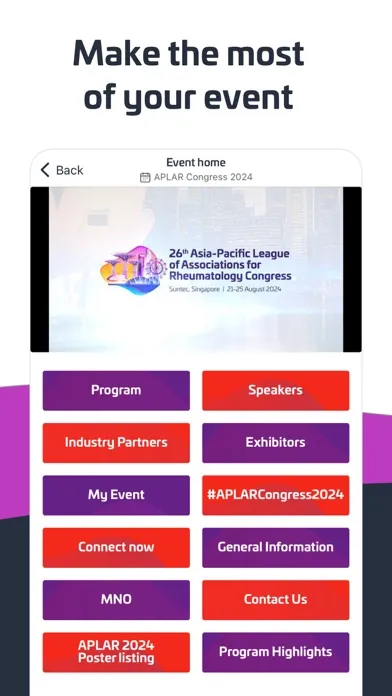 ภาพหน้าจอของ APLAR 2024 - Event App
