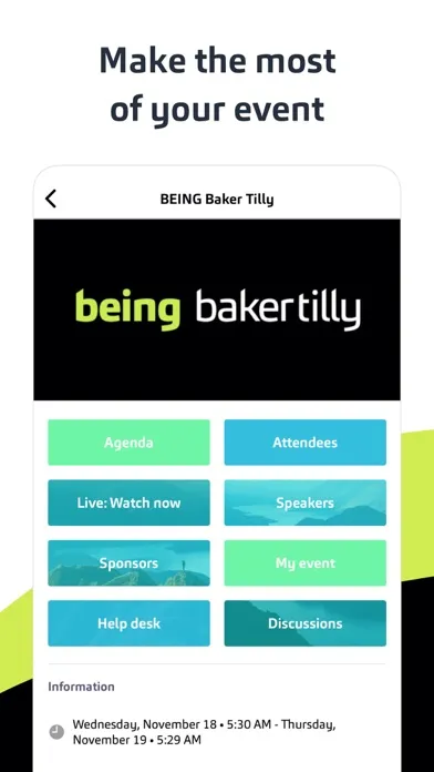 Capturas de tela do Being Baker Tilly
