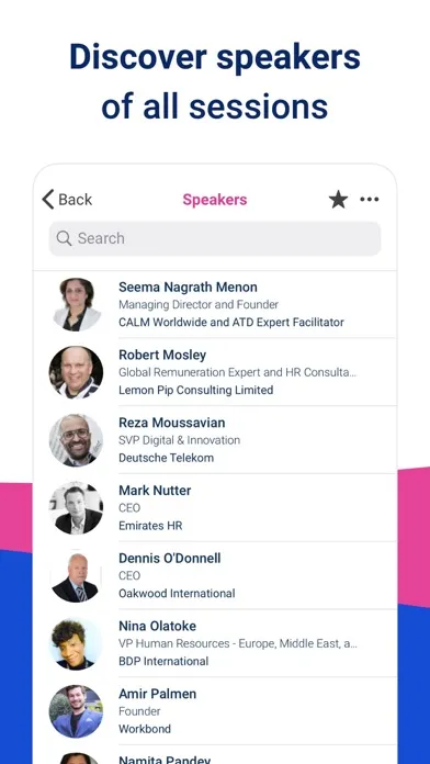 HRSE Event App Screenshots