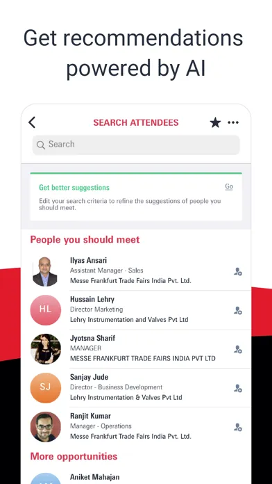 Capturas de tela do Messe Frankfurt India Virtual