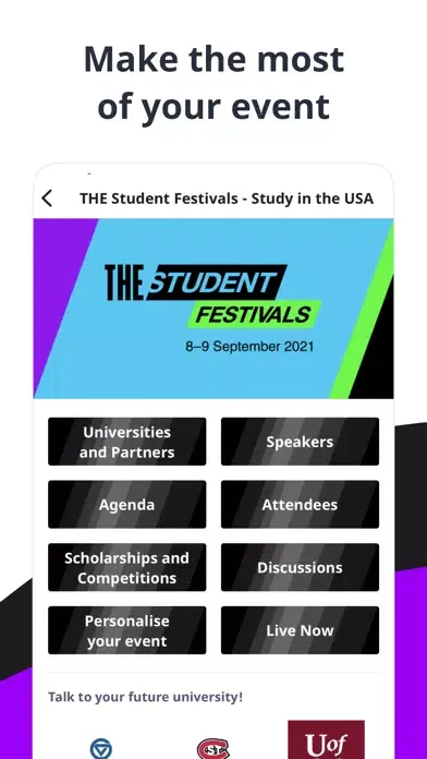 Captures d'écran de THE Student Festivals