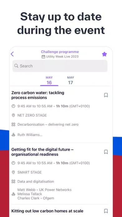 Capturas de tela do Utility Week Live 2023
