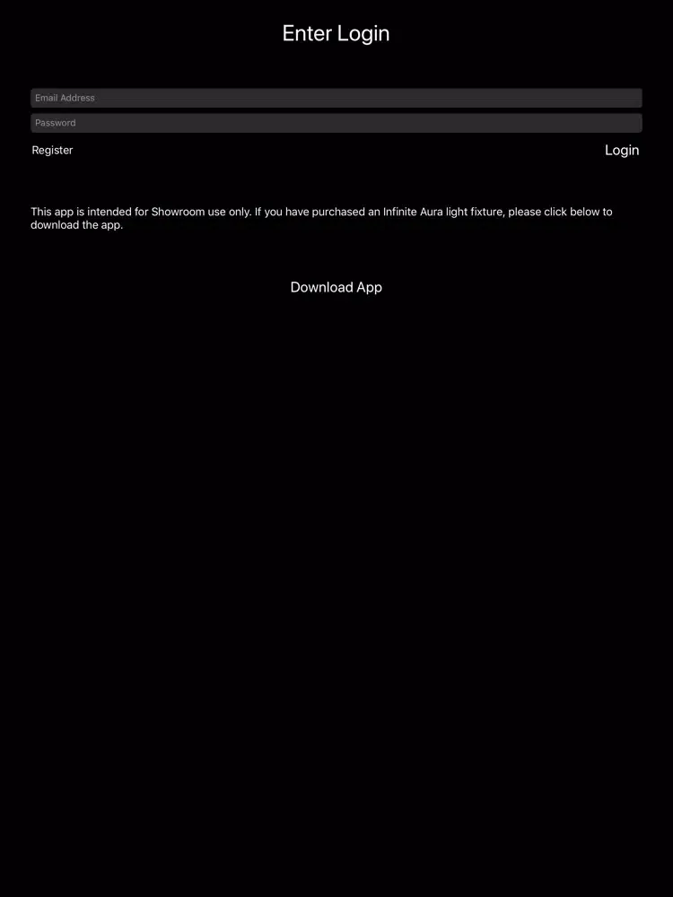 Tangkapan layar Infinite Control Showroom iPad 