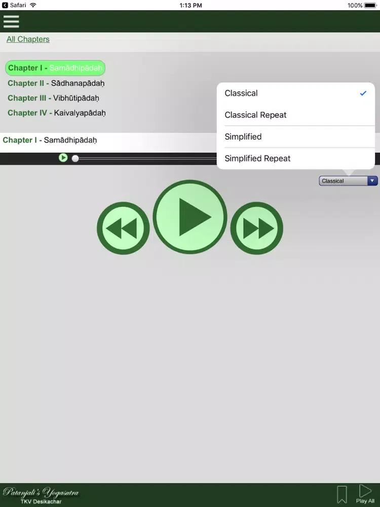 Patanjali's Yoga Sutra iPad  스크린샷