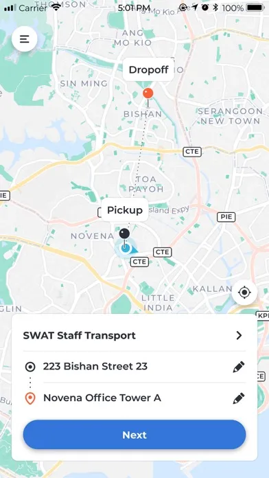 Ảnh chụp màn hình của myTOYOTA Shuttle PH