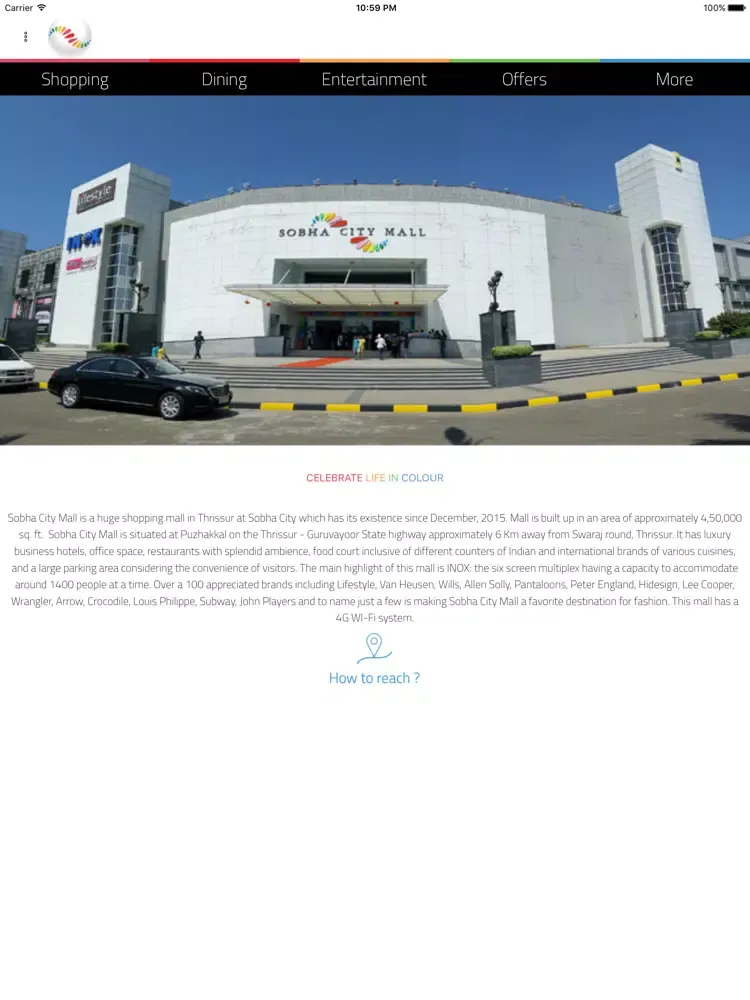 Capturas de tela do Sobha City Mall iPad 