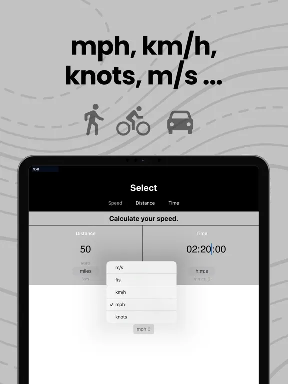 Calculator Speed Distance Time iPad  Screenshots