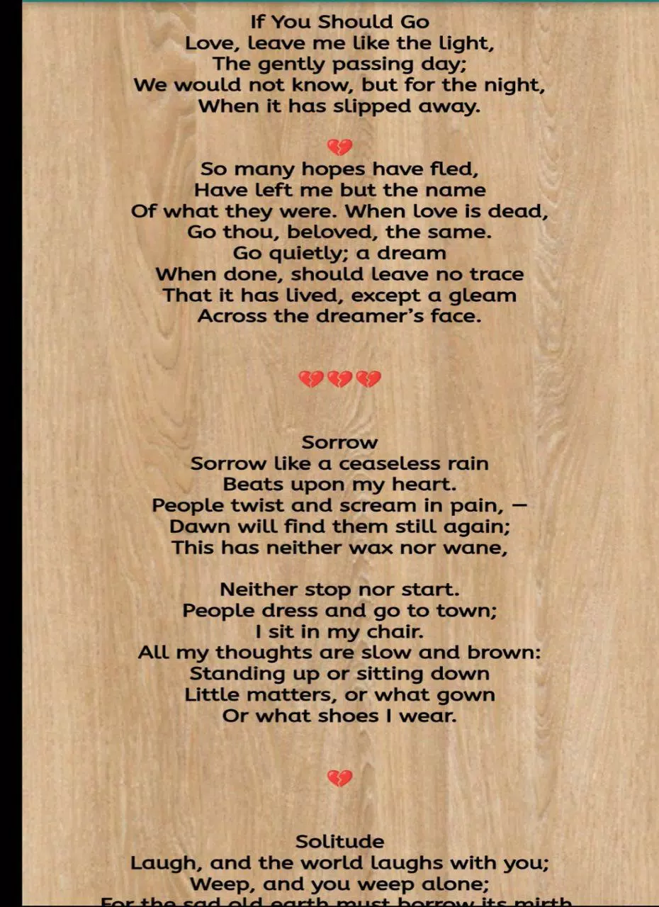 sad poems about love and pain Screenshots4