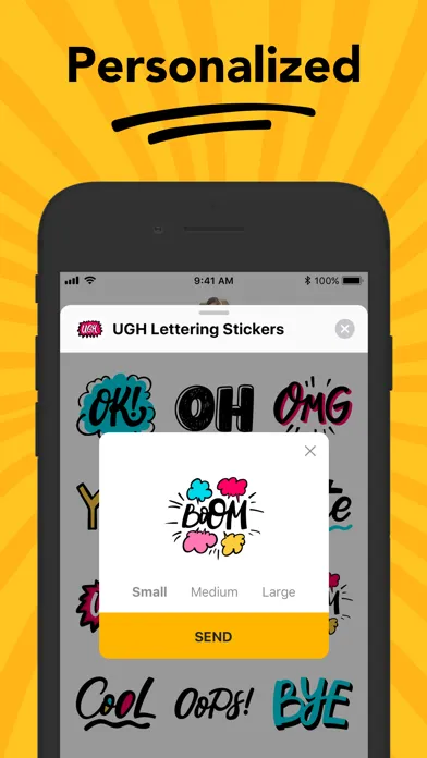 UGH Lettering Stickers سکرین شاٹس