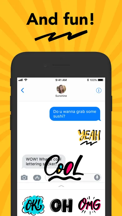 UGH Lettering Stickers سکرین شاٹس