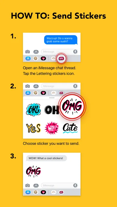 UGH Lettering Stickers سکرین شاٹس