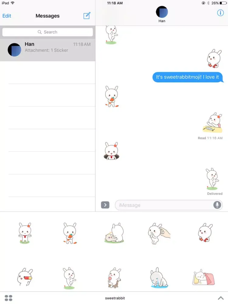 Ảnh chụp màn hình của SweetRabbitmoji iPad 