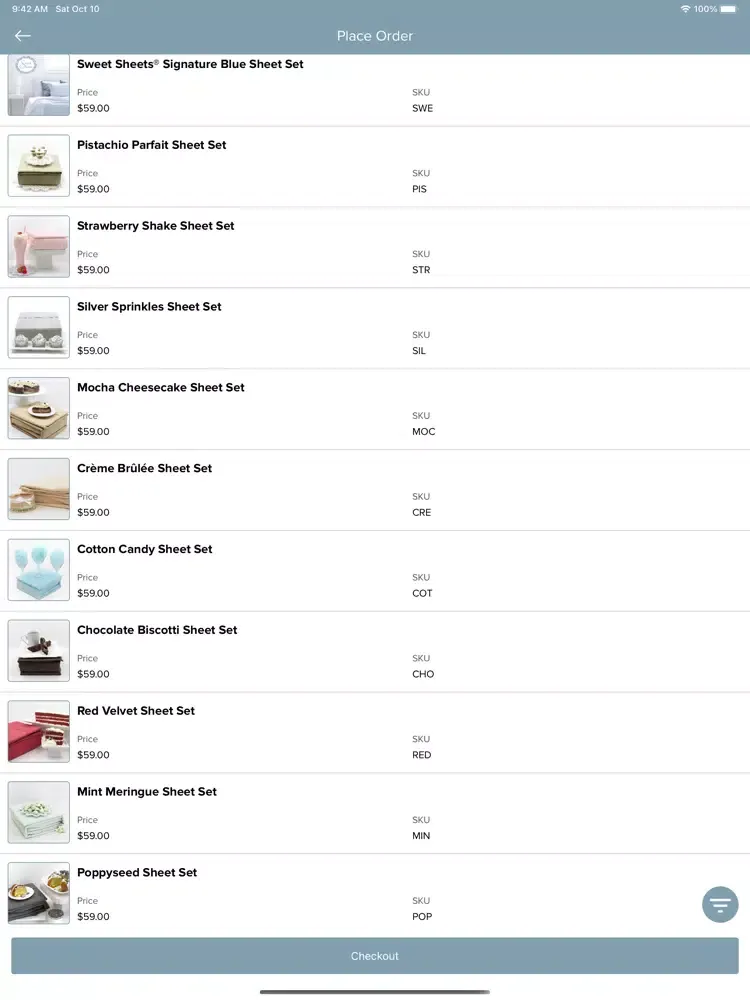Zrzuty ekranu Sweet Sheets® Consultants iPad 