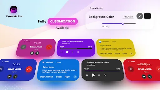 Dynamic Island : dynamicBar Screenshots