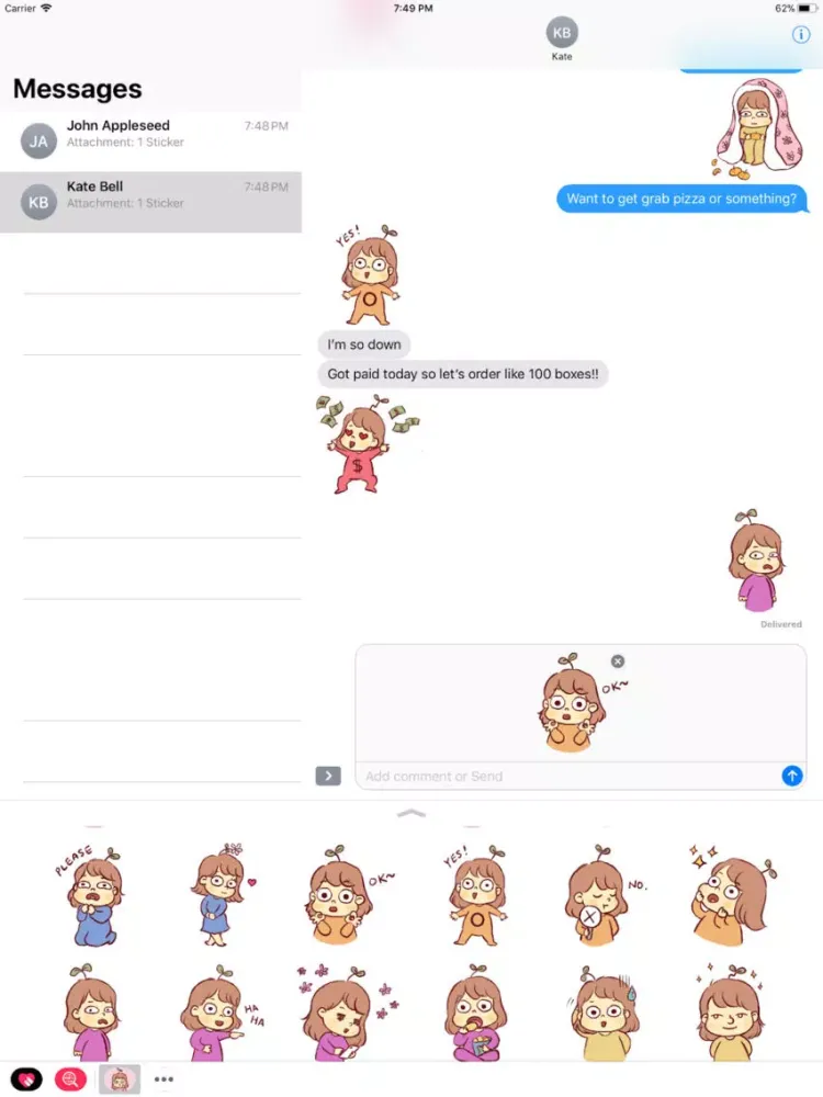 Seedling Jenny Stickers iPad  سکرین شاٹس