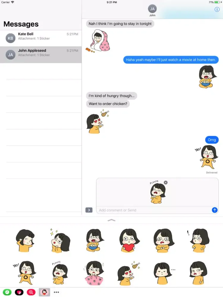 تصاویر True Jenny Stickers iPad 