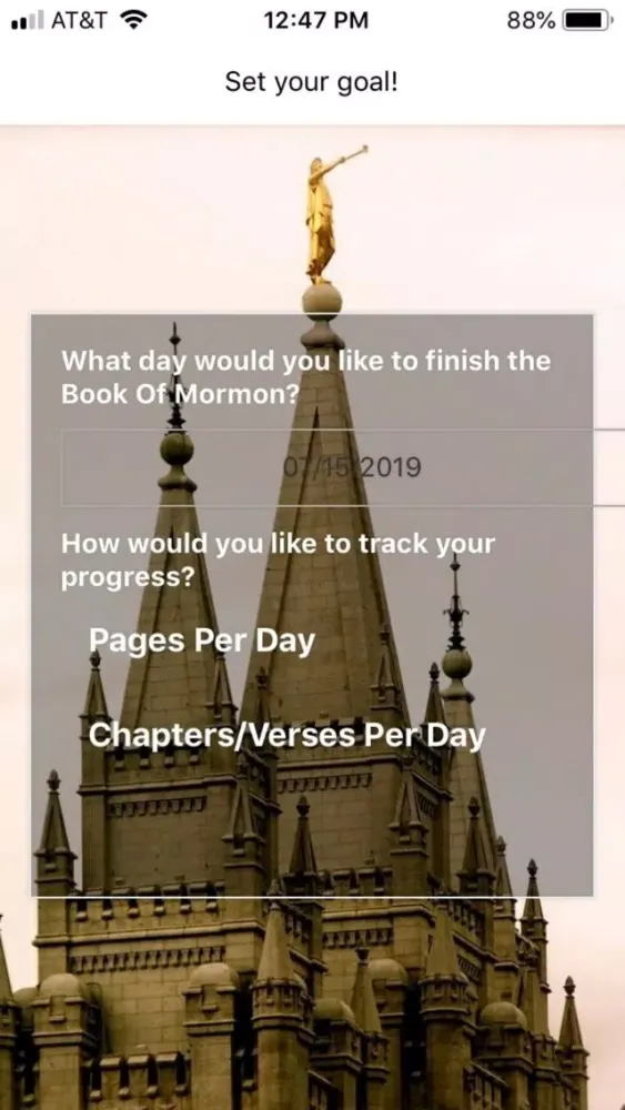 Capturas de tela do Book of Mormon Pace Tracker