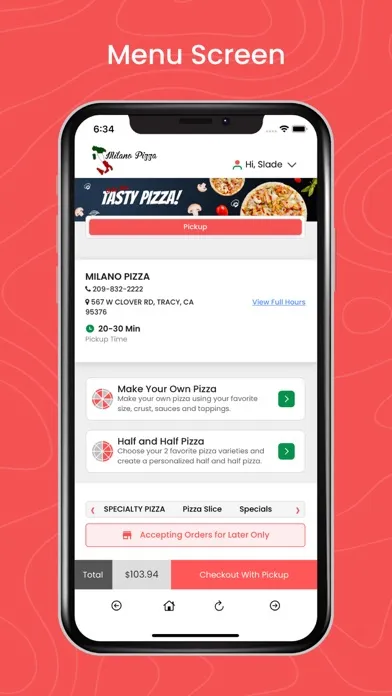 Captures d'écran de Milano Pizza Tracy