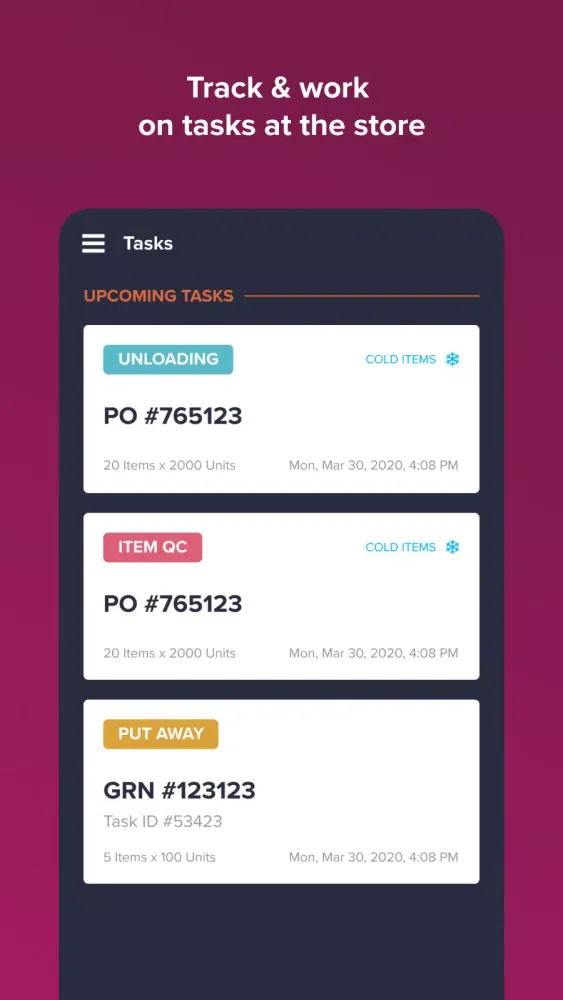 Capturas de tela do IM Retails Tasks