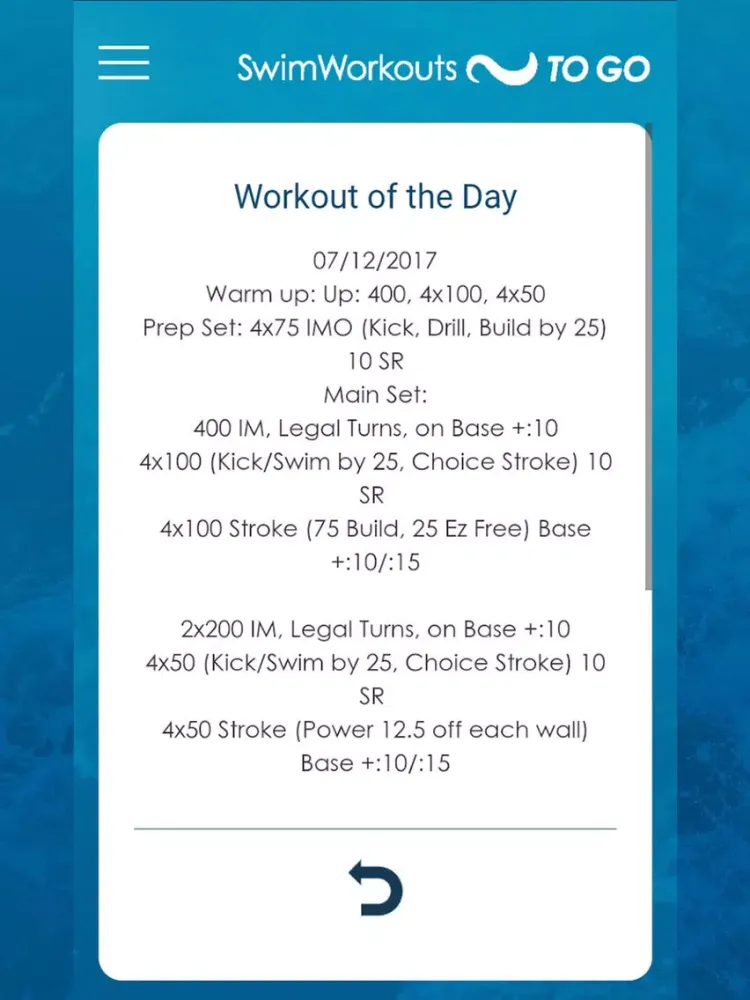 Swim Workouts To Go iPad  스크린샷