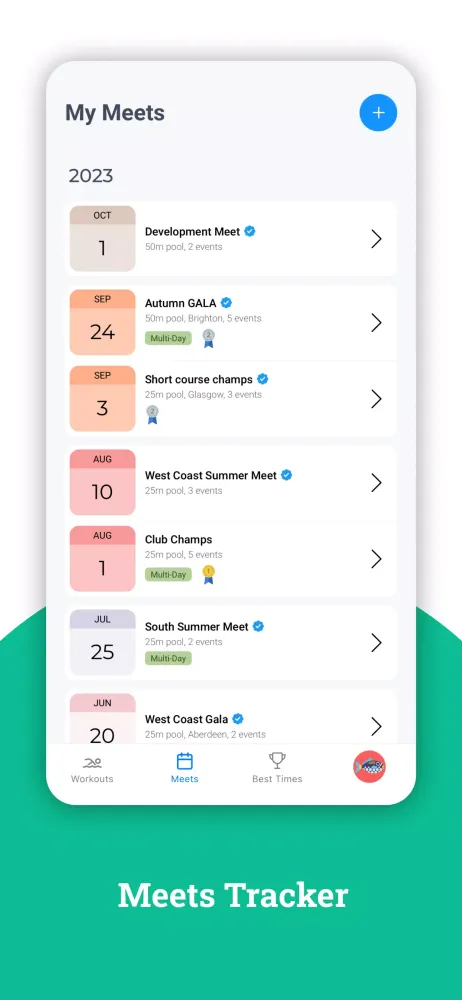 Swimming App: Swimpion Screenshots