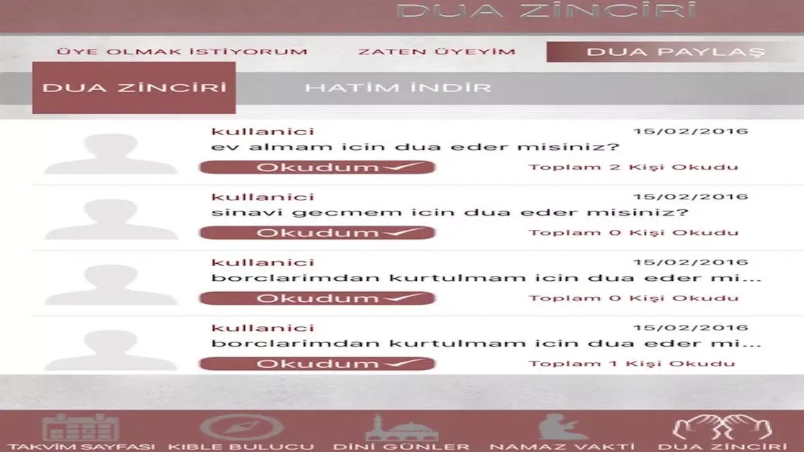 Takvim Screenshots