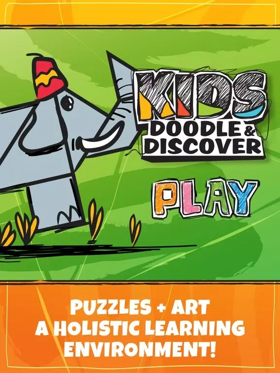 Kids Doodle & Discover: Safari Animals, K12 Puzzle iPad 应用截图
