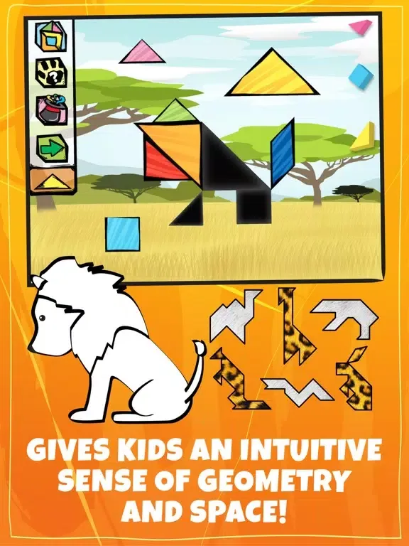 Kids Doodle & Discover: Safari Animals, K12 Puzzle iPad 应用截图