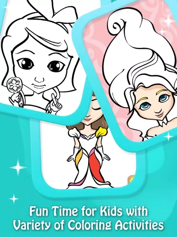 ภาพหน้าจอของ Paint & Play: Princess, Coloring Book For Girls iPad 