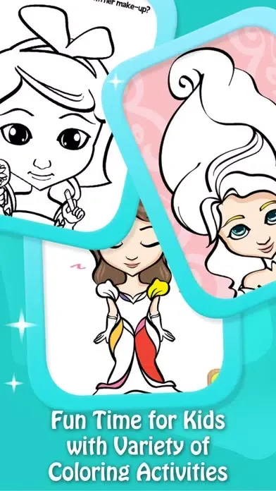 ภาพหน้าจอของ Paint & Play: Princess, Coloring Book For Girls