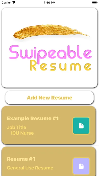 Ảnh chụp màn hình của Swipeable Resume
