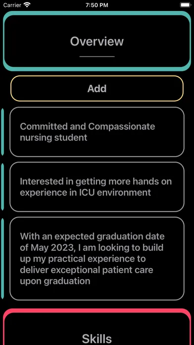 Ảnh chụp màn hình của Swipeable Resume
