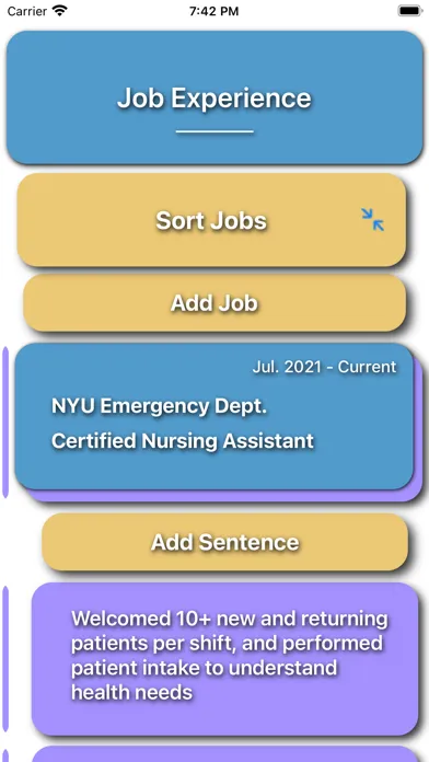 Ảnh chụp màn hình của Swipeable Resume
