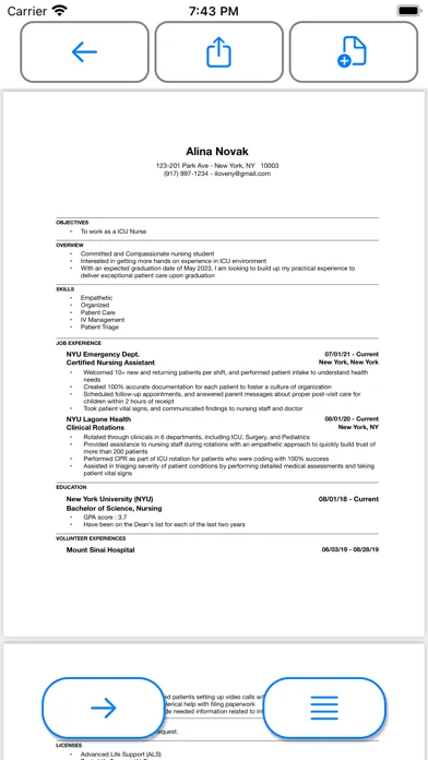 Ảnh chụp màn hình của Swipeable Resume