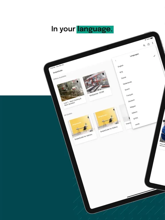 Tangkapan skrin RolandDG SwipeGuide iPad 