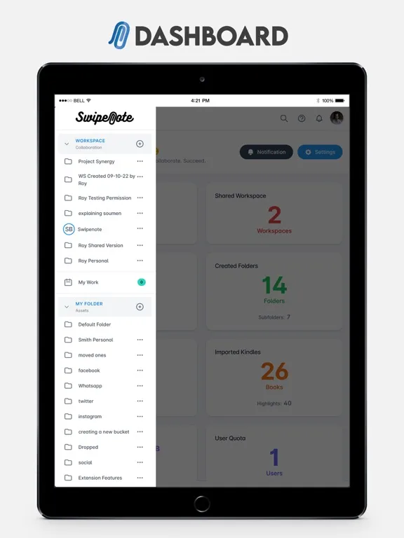 Capturas de pantalla de SwipeNote iPad 