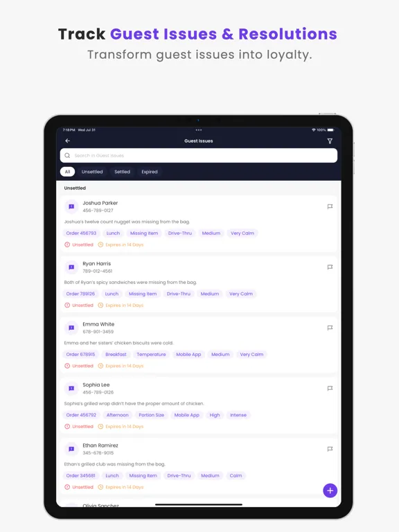 تصاویر Restore: Guest Issue Tracking iPad 