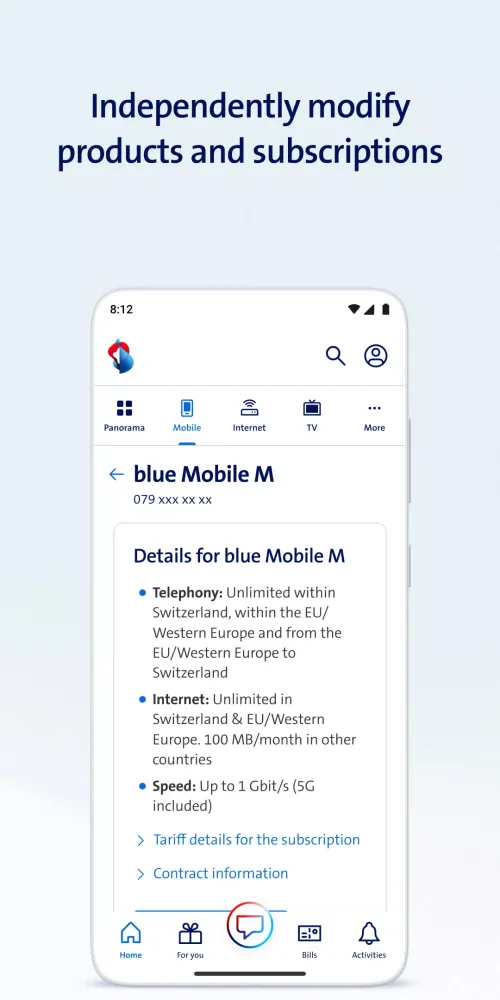 My Swisscom سکرین شاٹس
