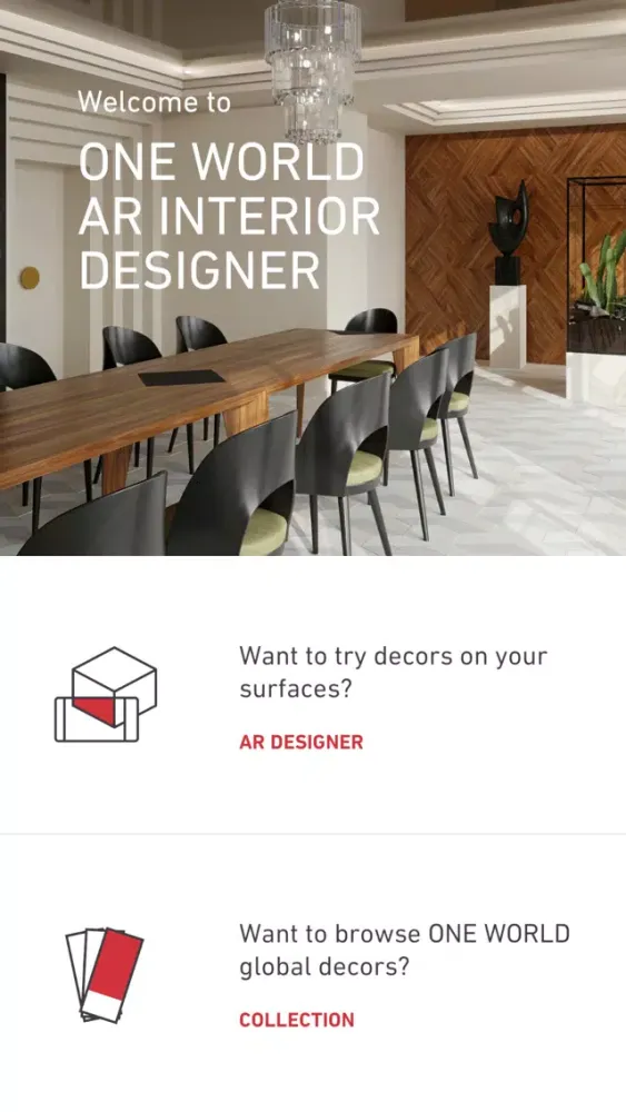 Capturas de tela do ONE WORLD AR Interior Designer
