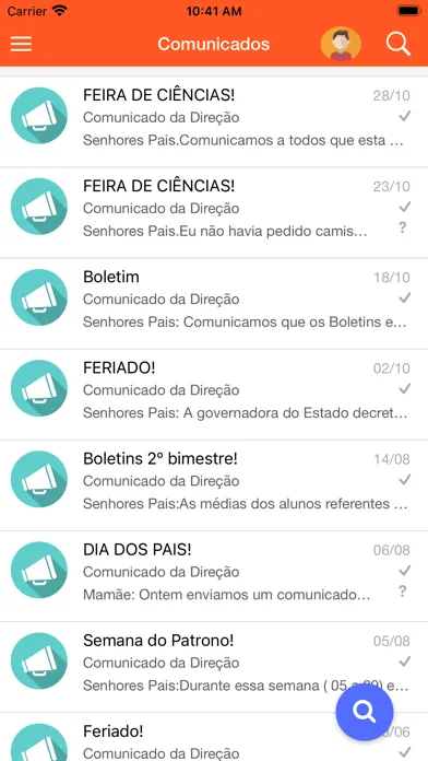 Capturas de tela do CEMPA
