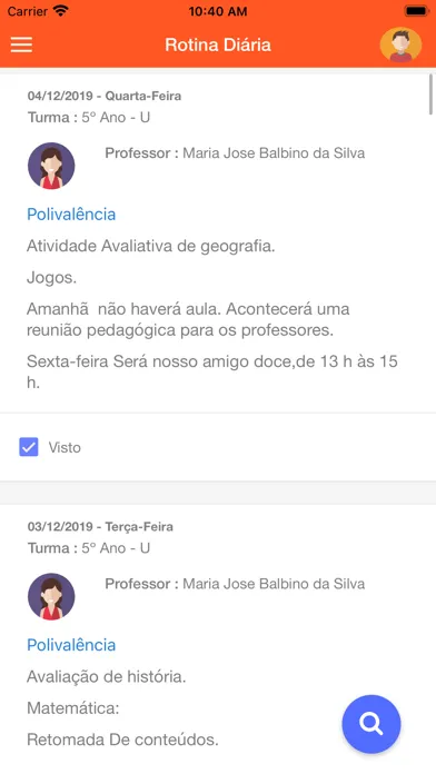 Capturas de tela do CEMPA
