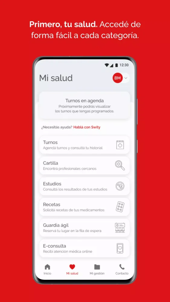 ภาพหน้าจอของ Swiss Medical Mobile