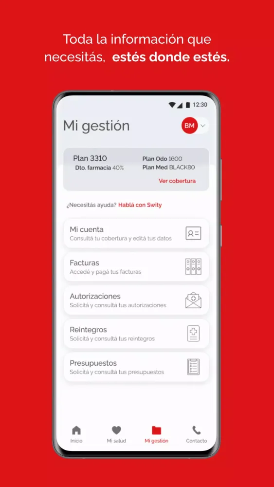 ภาพหน้าจอของ Swiss Medical Mobile