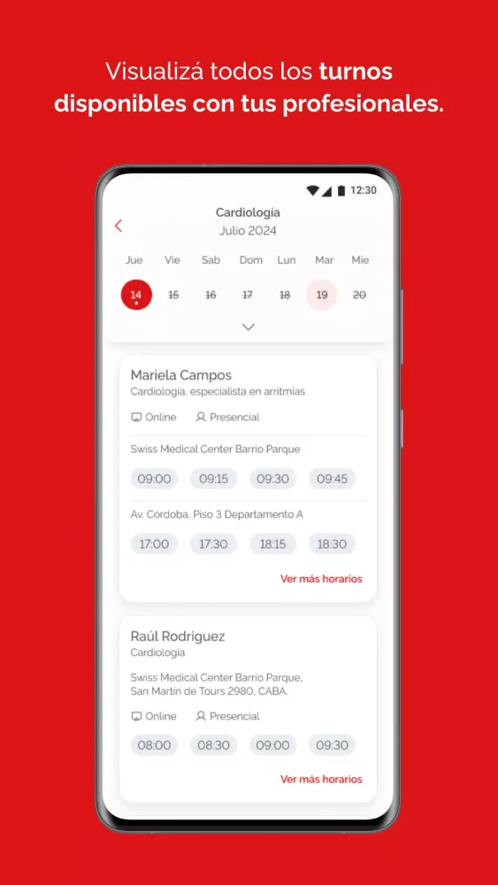 ภาพหน้าจอของ Swiss Medical Mobile