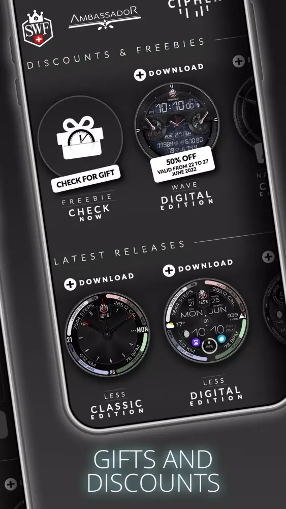 SWF Swiss Watch Face Store Screenshots