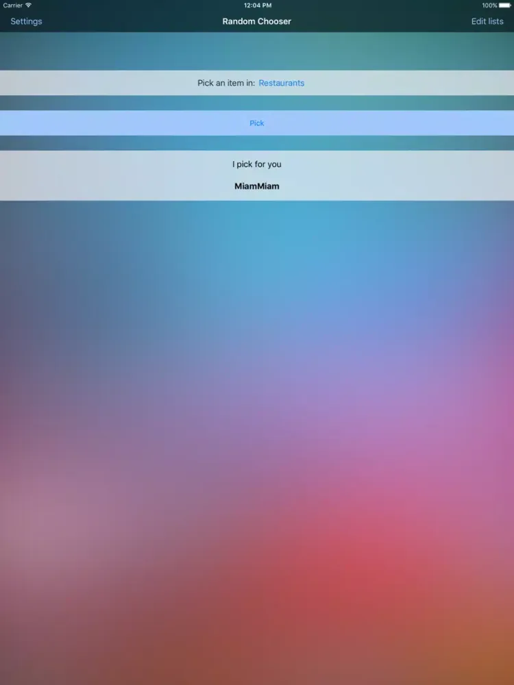 Capturas de pantalla de Random Chooser iPad 