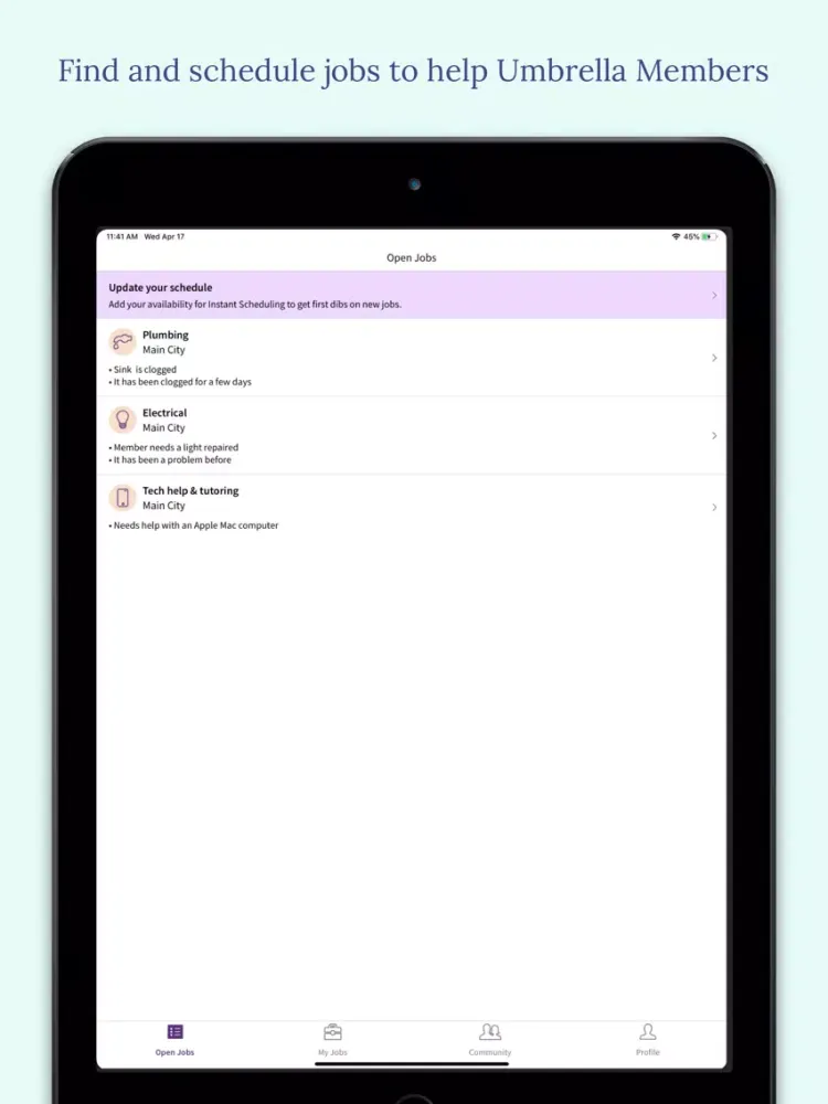 Capturas de tela do Umbrella – Help Your Community iPad 