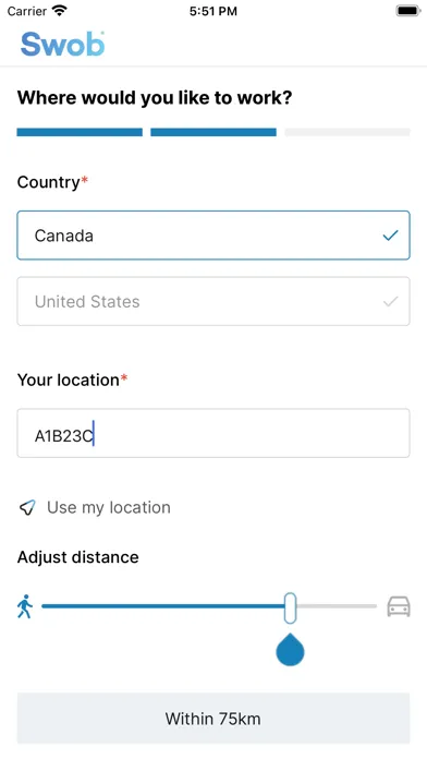 Swob - Job Search App Screenshots