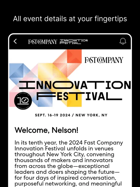 Capturas de pantalla de Fast Company Events iPad 